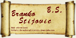 Branko Stijović vizit kartica